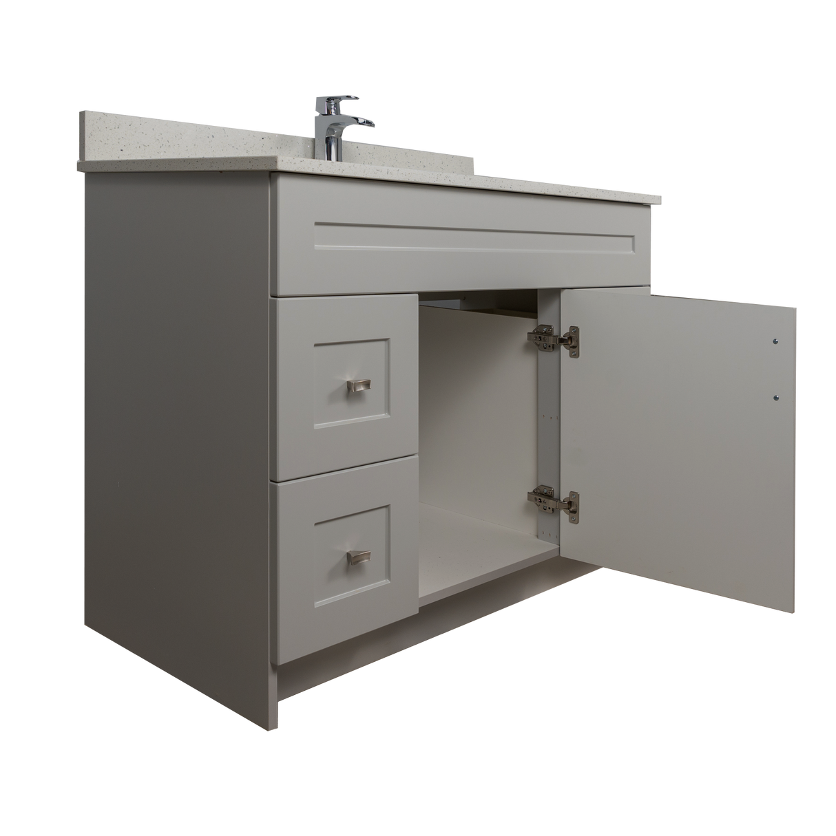 42" MDF - Both Side Draw - Light Grey - Shaker Doors - Softclose Hardware