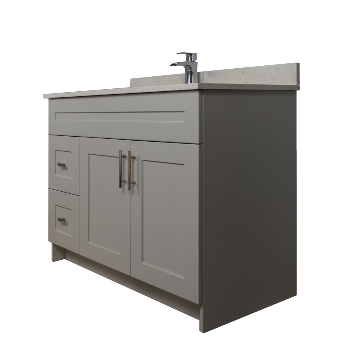 42" MDF - Left Side Draw - Light Grey - Shaker Doors - Softclose Hardware