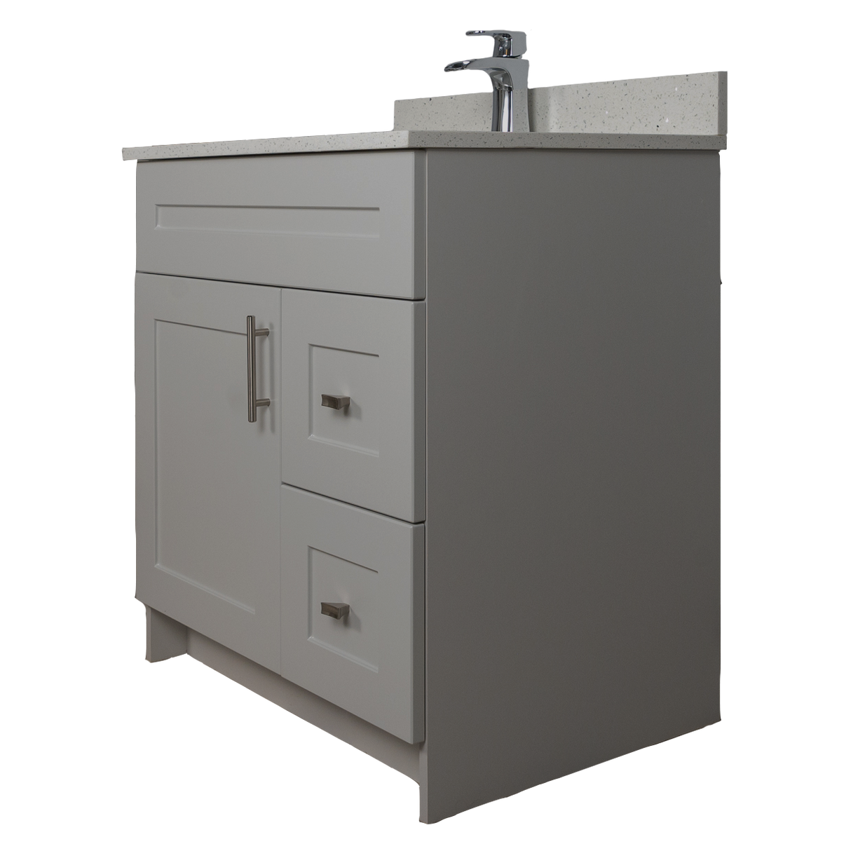 30" MDF - Right Side Draw - Light Grey - Shaker Doors - Softclose Hardware