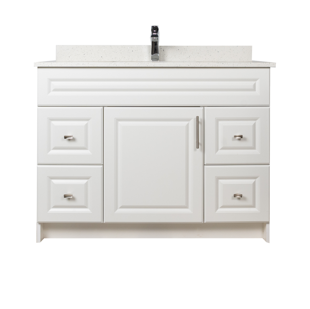 42" MDF - Both Side Draw - White - Raised Panel Doors