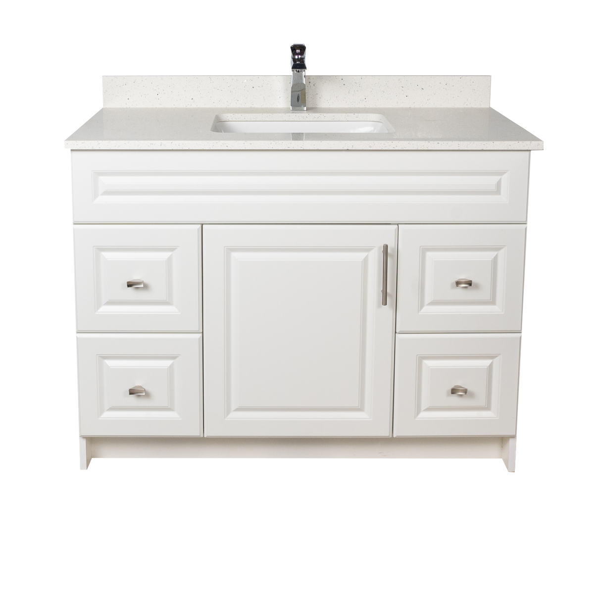 42" MDF - Both Side Draw - White - Raised Panel Doors