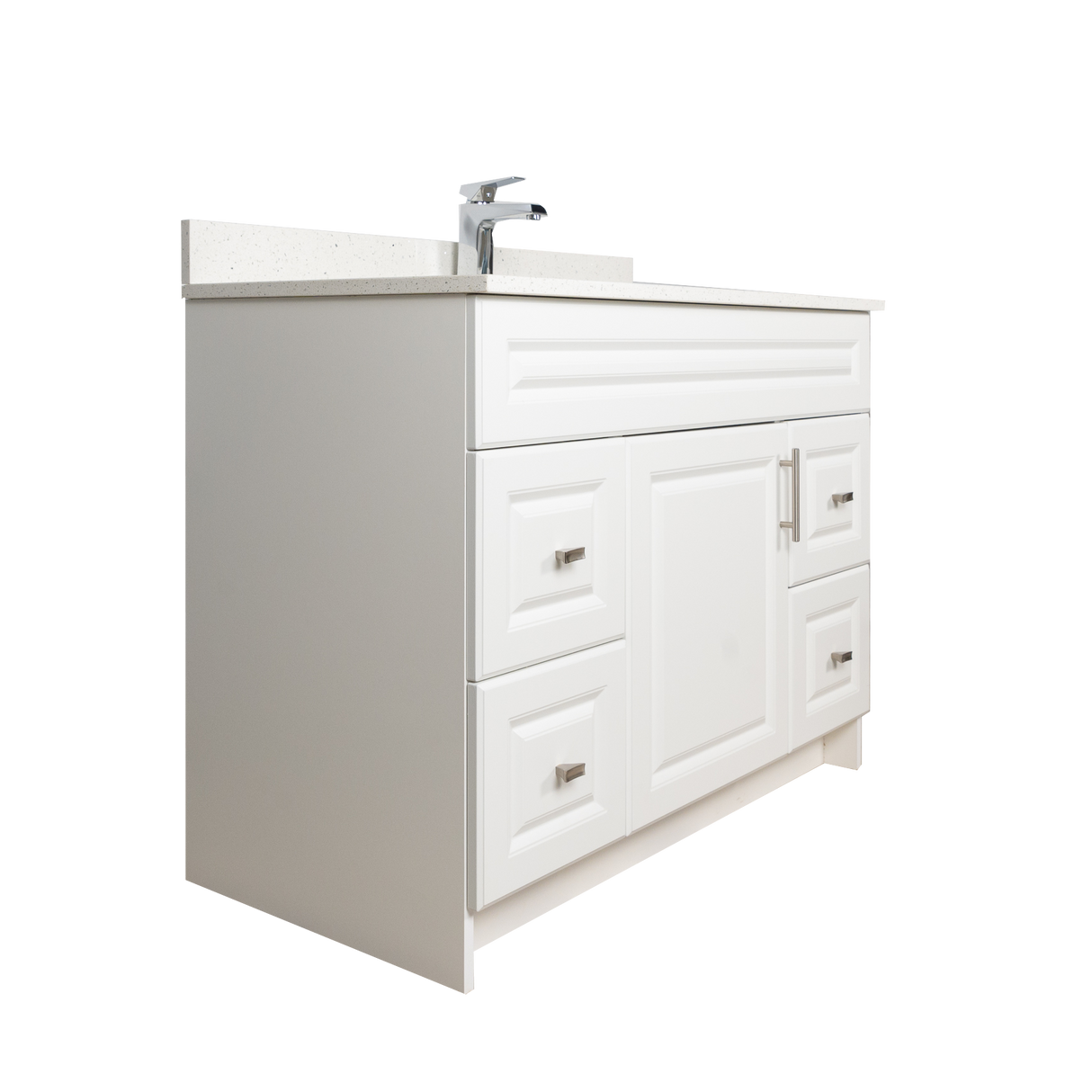 42" MDF - Both Side Draw - White - Raised Panel Doors