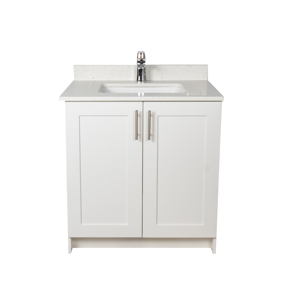 30" MDF - 2 Door - White - Shaker Doors - Softclose Hardware