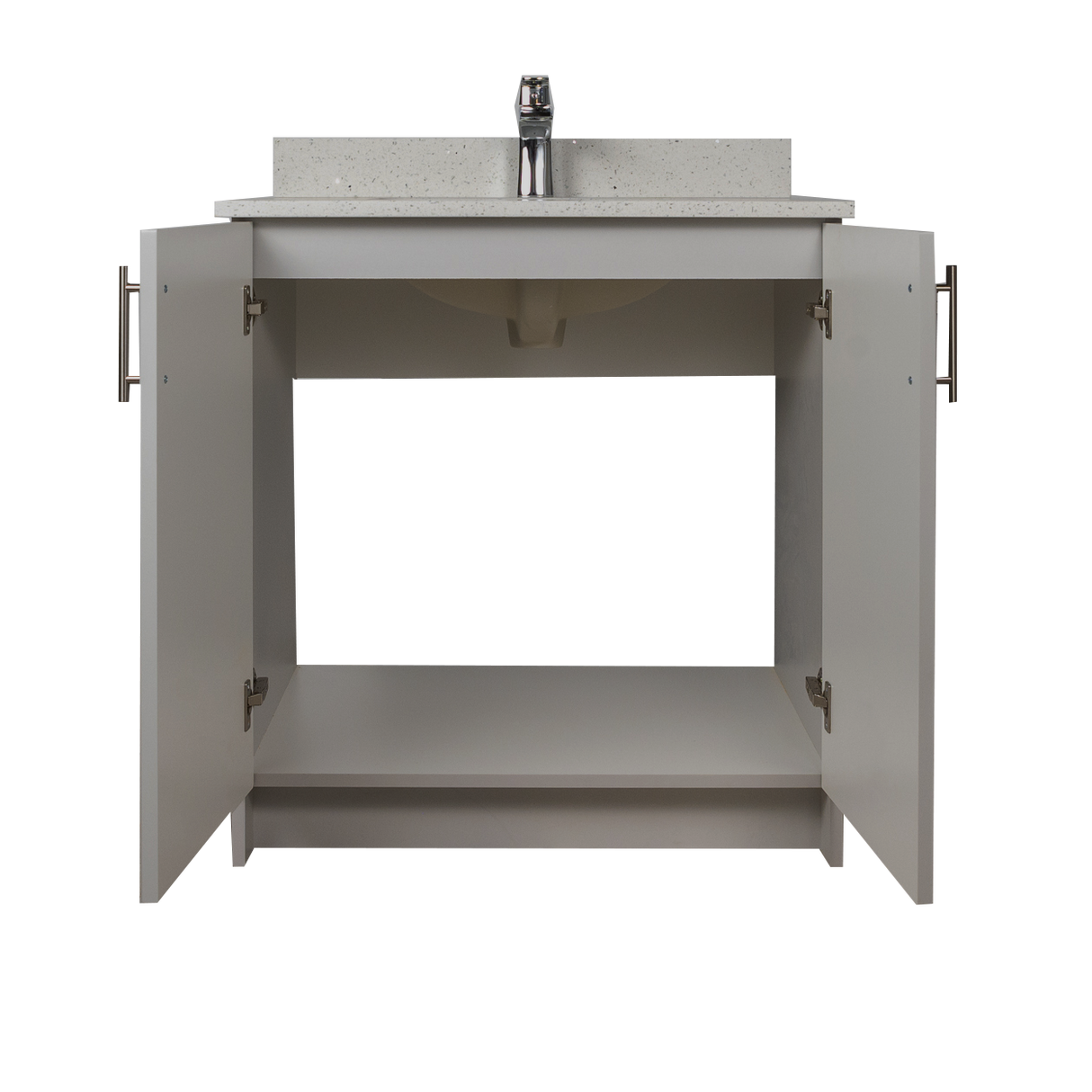 30" MDF - 2 Door - Light Grey - Shaker Doors - Softclose Hardware