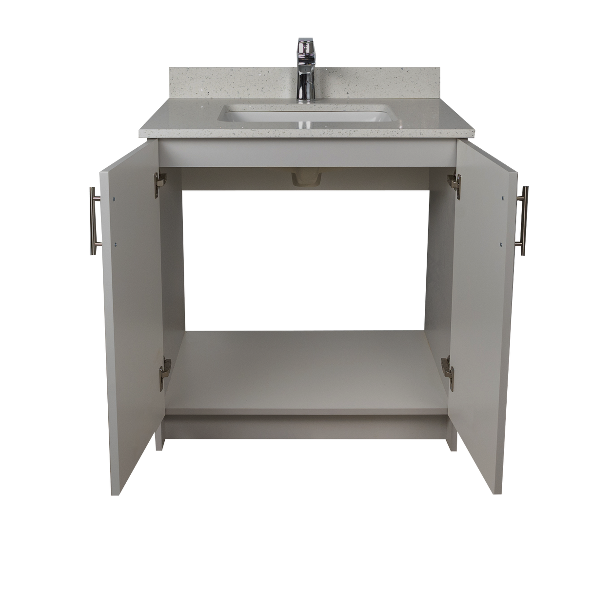 30" MDF - 2 Door - Light Grey - Shaker Doors - Softclose Hardware