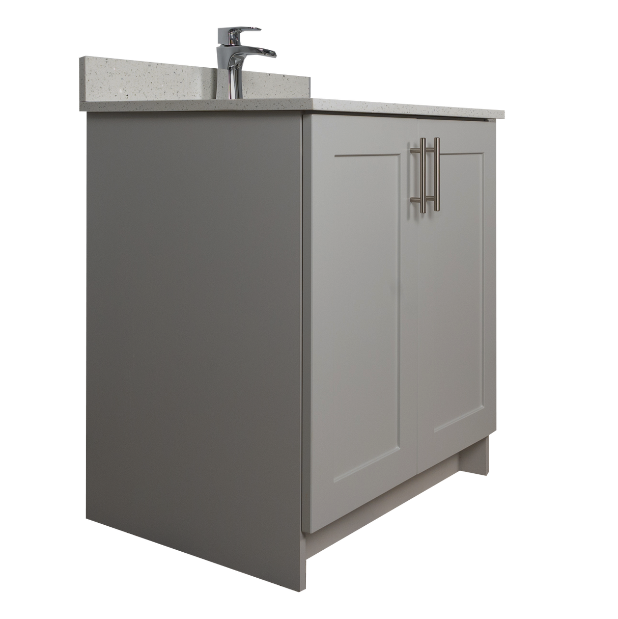 30" MDF - 2 Door - Light Grey - Shaker Doors - Softclose Hardware