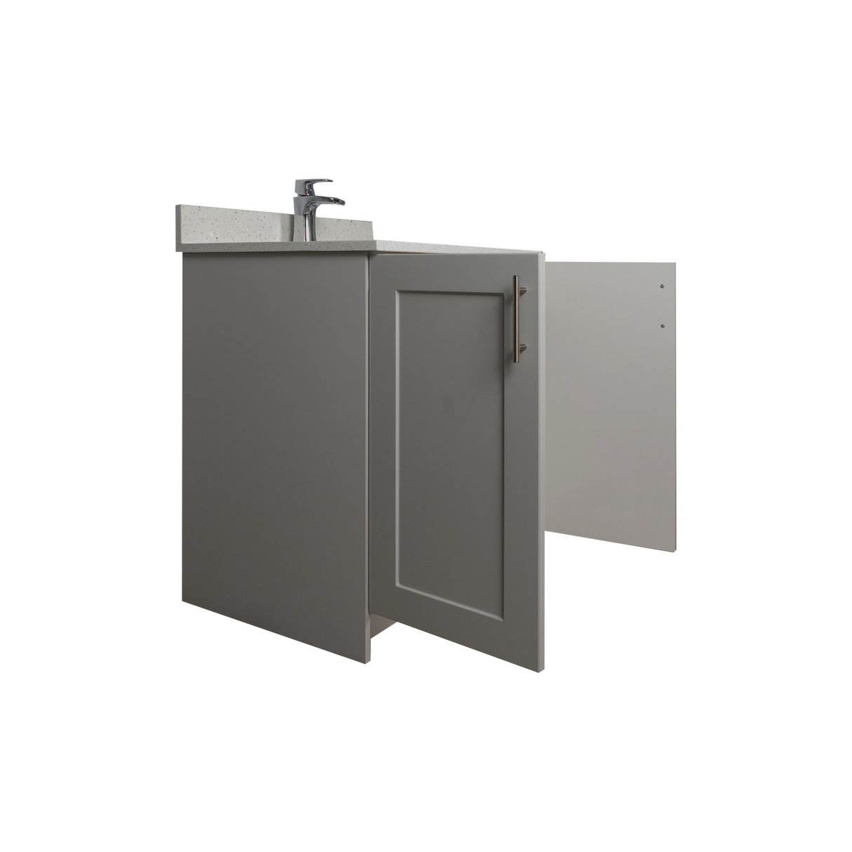 30" MDF - 2 Door - Light Grey - Shaker Doors - Softclose Hardware