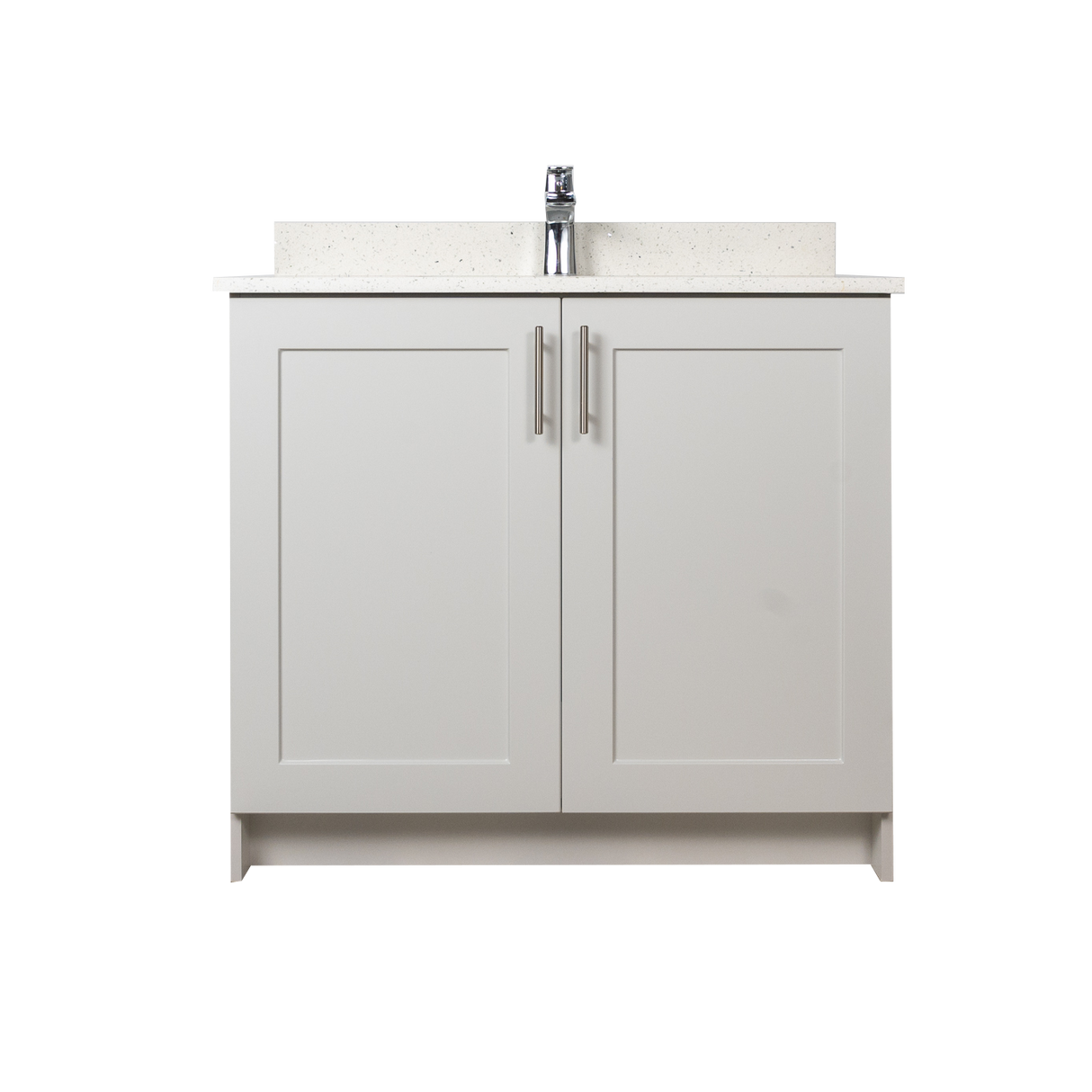 36" MDF - 2 Door - White - Shaker Doors - Softclose Hardware