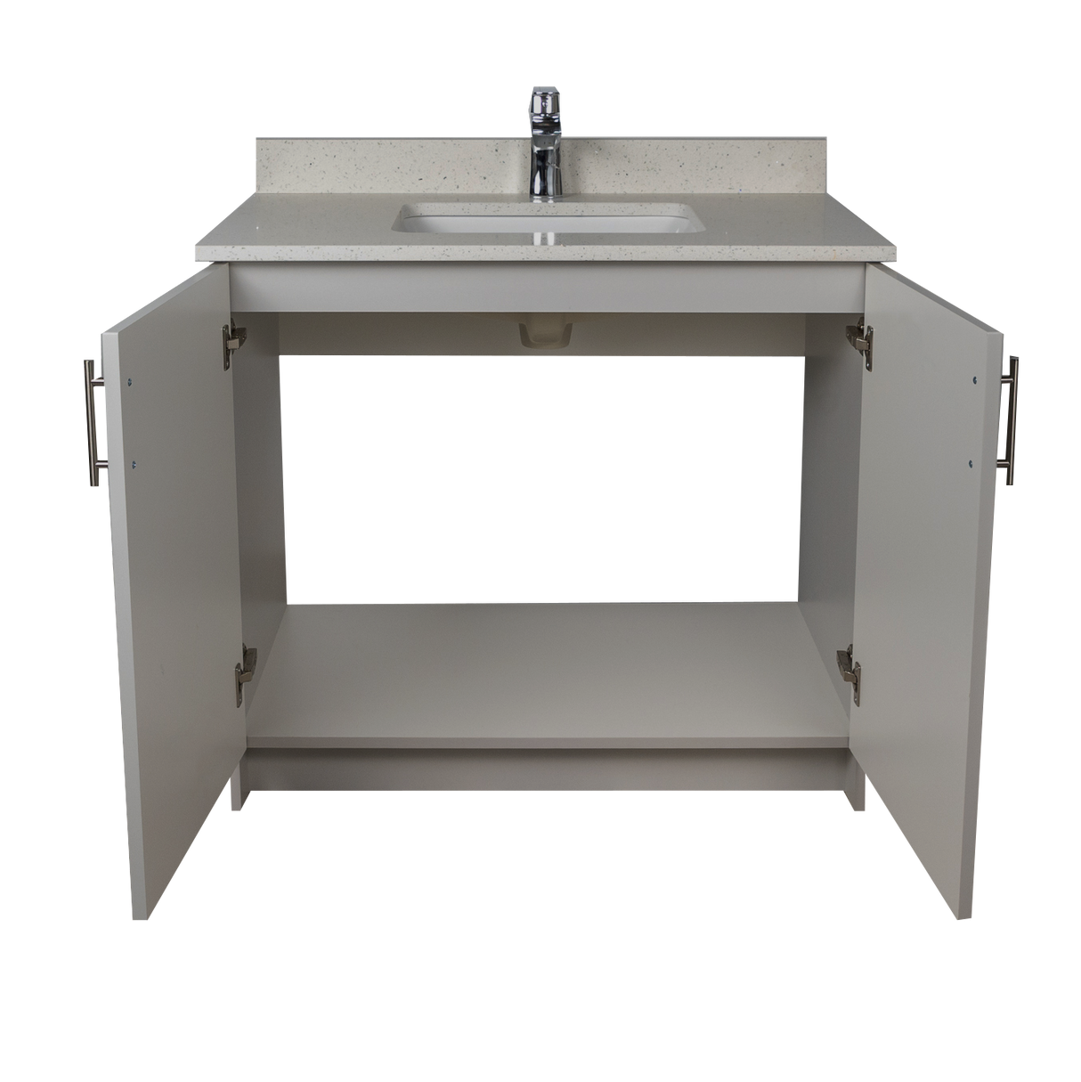 36" MDF - 2 Door - Light Grey - Shaker Doors - Softclose Hardware