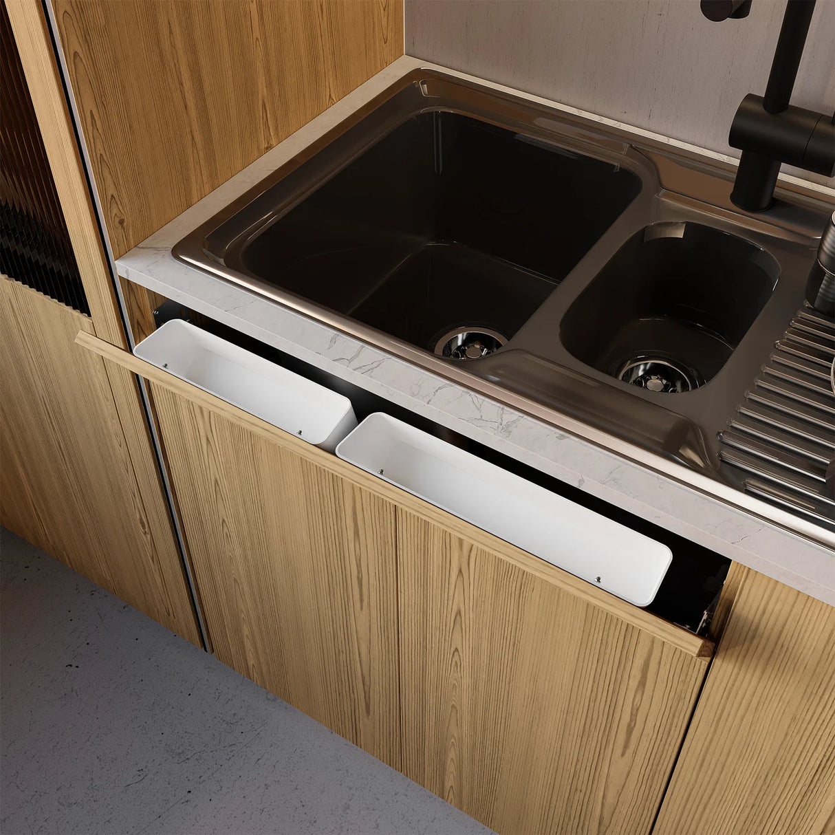 Sink Cabinet Tip Out Tray - 11" Wide