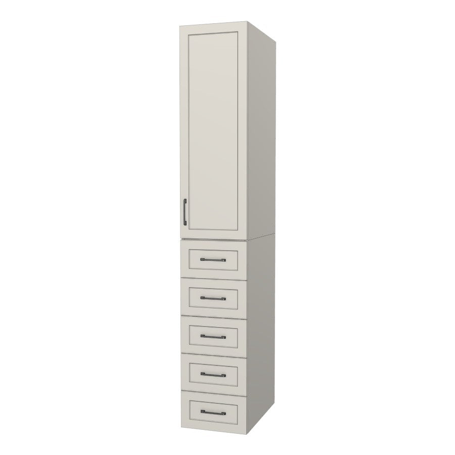 RTI Closets Basic Open & Drawer Closet Unit - 16" Wide - Painted Fronts