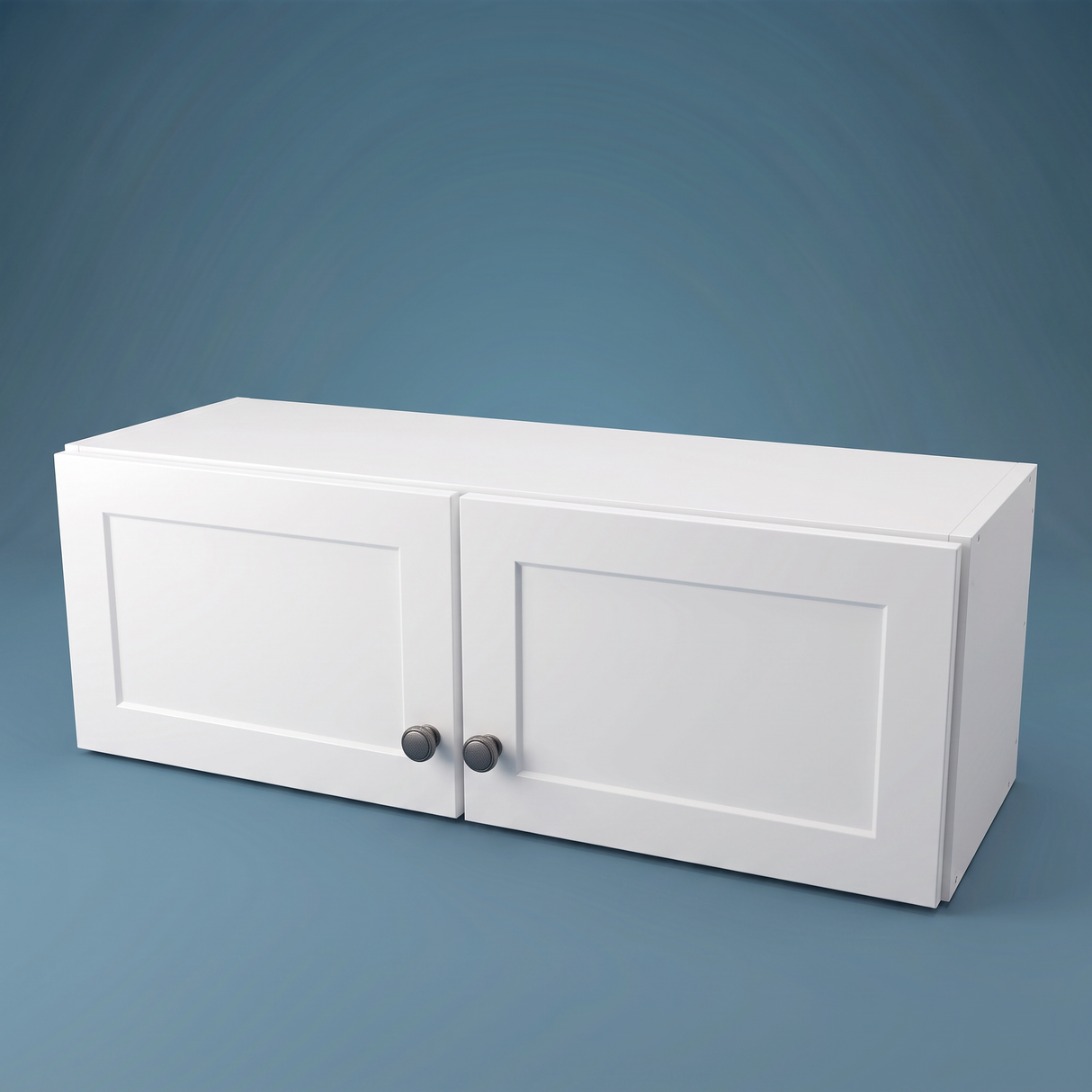 36" Wide x 12" High Wall Cabinet - (White Melamine Cabinets - Thermofoil Doors)