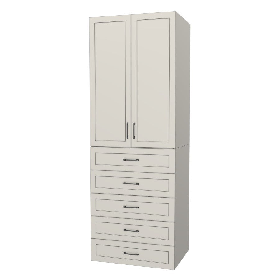 RTI Closets Basic Shelf & Drawer Closet Unit - 33" Wide - Thermofoil Fronts
