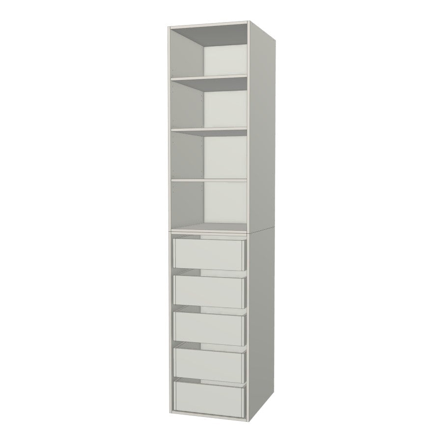 RTI Closets Basic Shelf & Drawer Closet Unit - 20" Wide - No Fronts