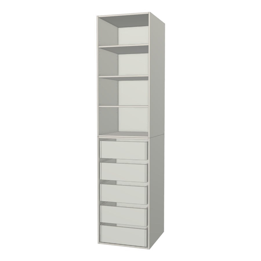 RTI Closets Basic Shelf & Drawer Closet Unit - 22" Wide - No Fronts