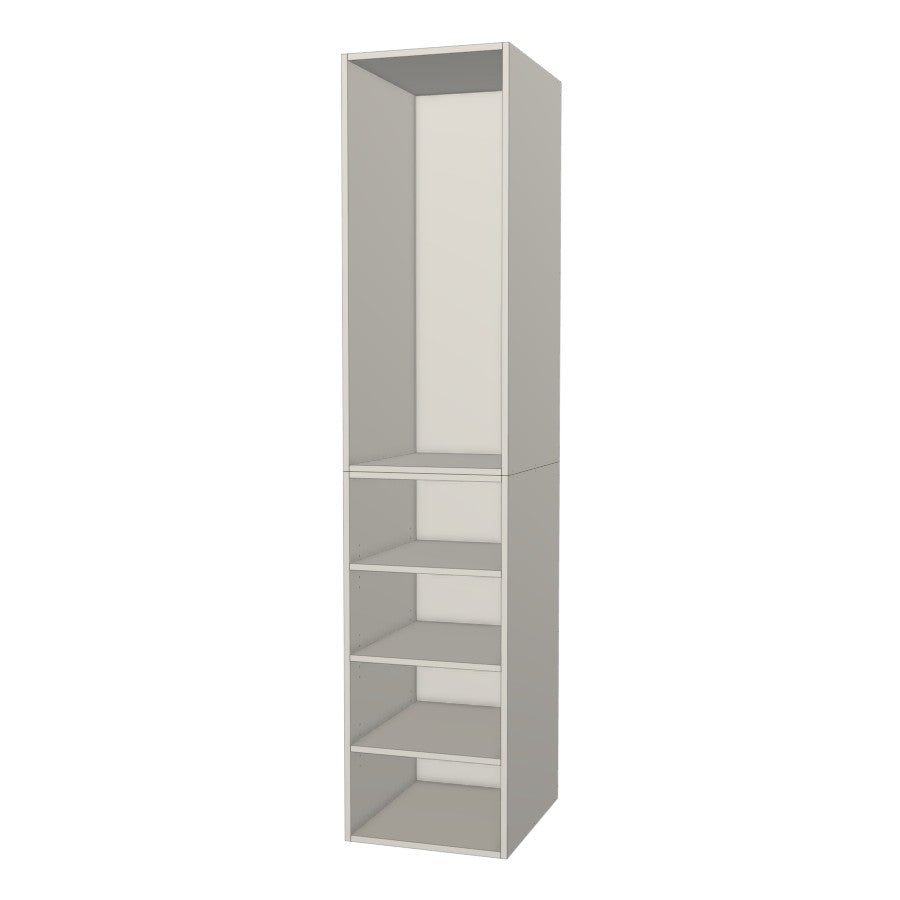 RTI Closets Basic Shelf & Open Closet Unit - 20" Wide - No Fronts