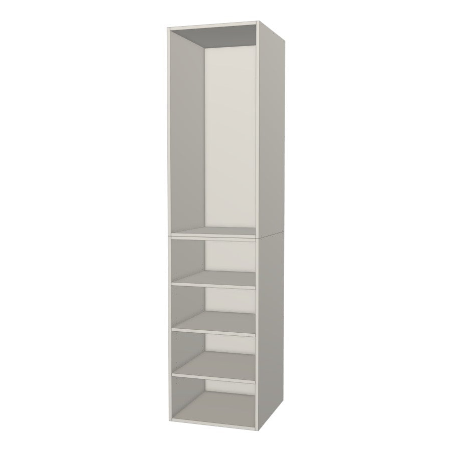 RTI Closets Basic Shelf & Open Closet Unit - 22" Wide - Painted Fronts