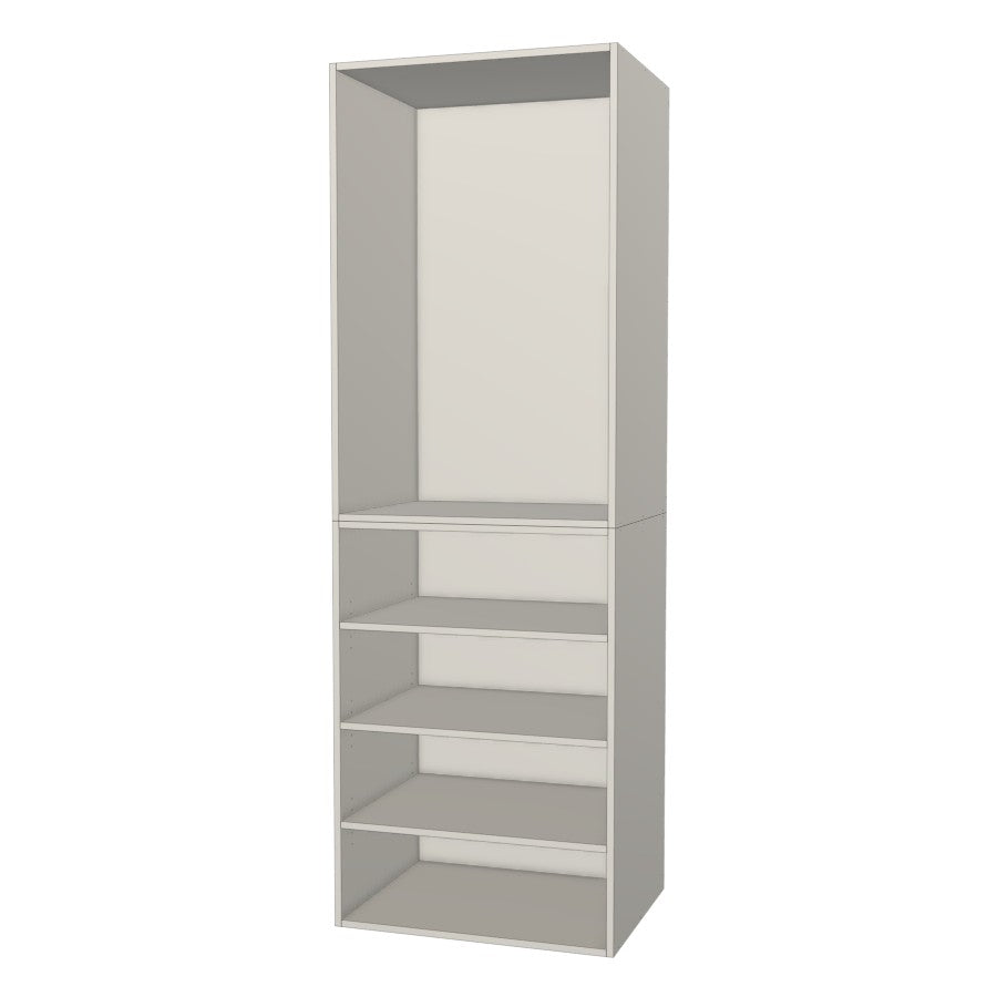 RTI Closets Basic Shelf & Open Closet Unit - 31" Wide - Thermofoil Fronts