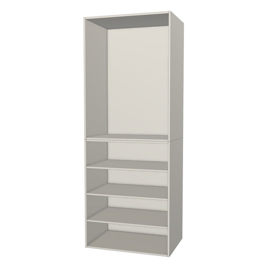 RTI Closets Basic Shelf & Open Closet Unit - 35" Wide - Painted Fronts