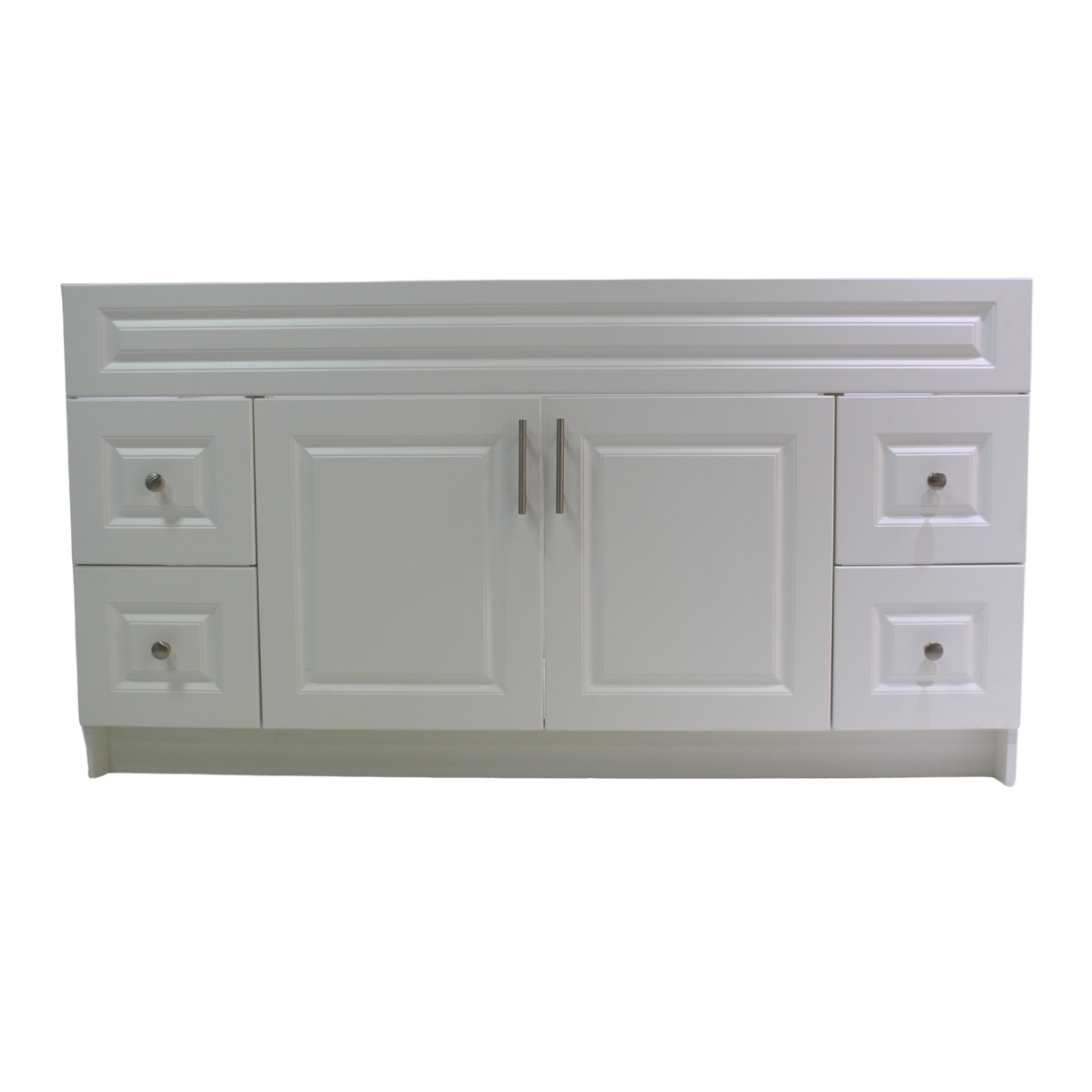 60" MDF - Single Sink - White - Raised Panel Doors