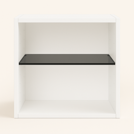 Cabinet shelf types – adjustable shelves, standard shelves, clear glass, tinted glass – RTI Cabinets