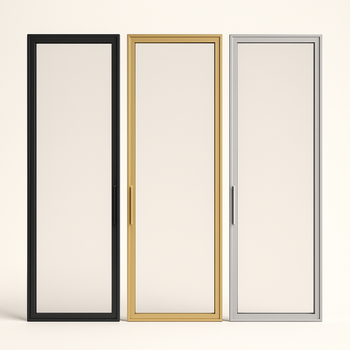 Metal frame cabinet doors with tinted glass
