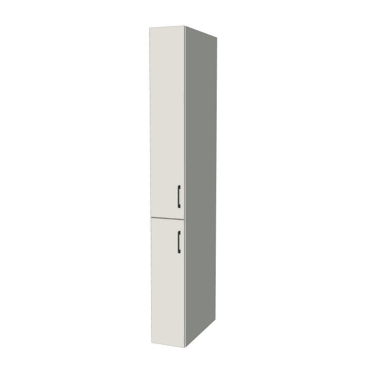 10" Wide Tall Pantry Cabinet - (White Melamine Boxes - Flat Panel Doors) 24 D