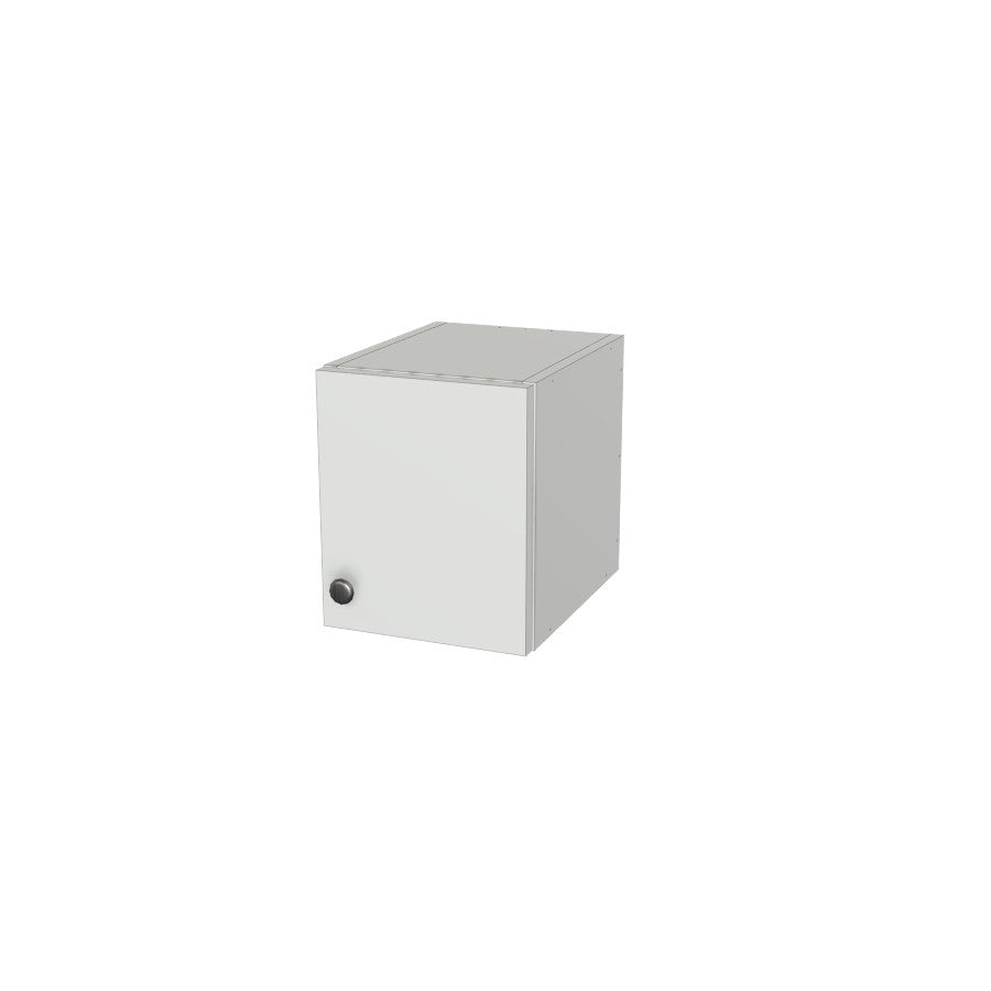 10" Wide x 12" High Wall Cabinet - (White Melamine Boxes - Flat Panel Doors)