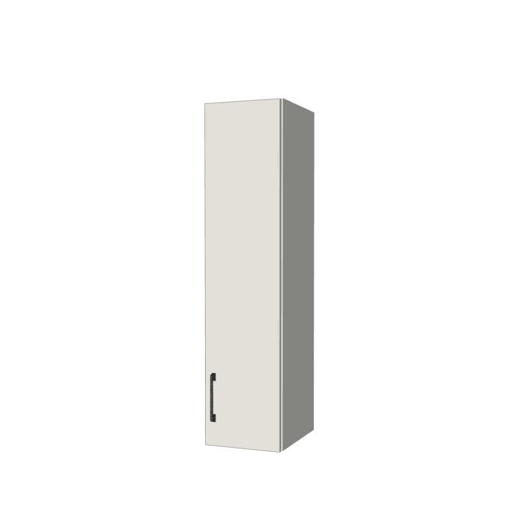 10" Wide x 42" High Wall Cabinet - (White Melamine Boxes - Flat Panel Doors)