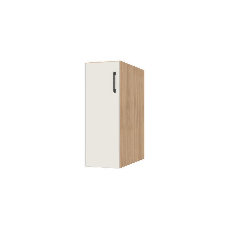 11" Wide Base Cabinet - (Hardrock Maple Melamine Boxes - Flat Panel Doors)