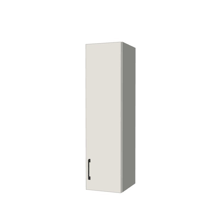 11" Wide x 42" High Wall Cabinet - (White Melamine Boxes - Flat Panel Doors)