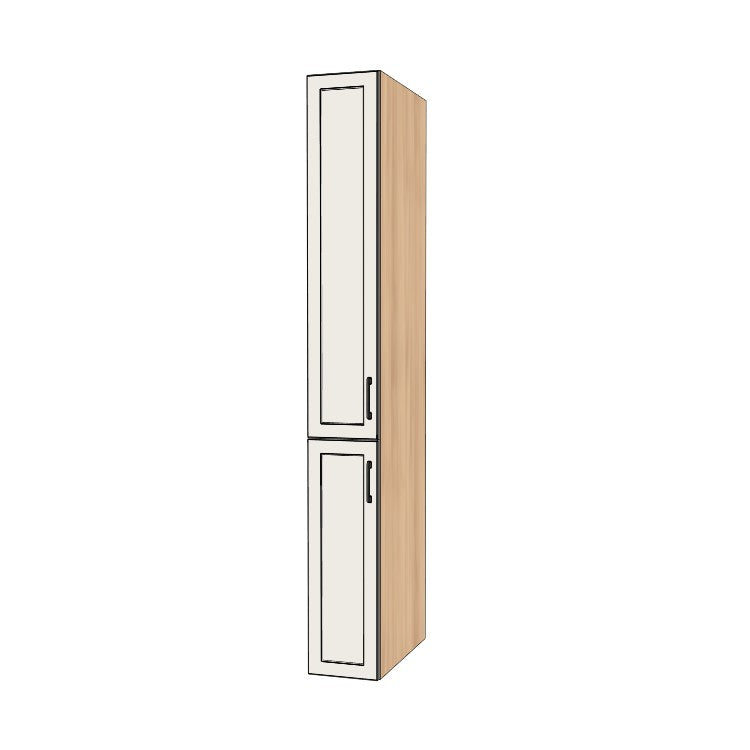 11" Wide Tall Pantry Cabinet - (Hardrock Maple Melamine Boxes - Painted Doors) 24 D