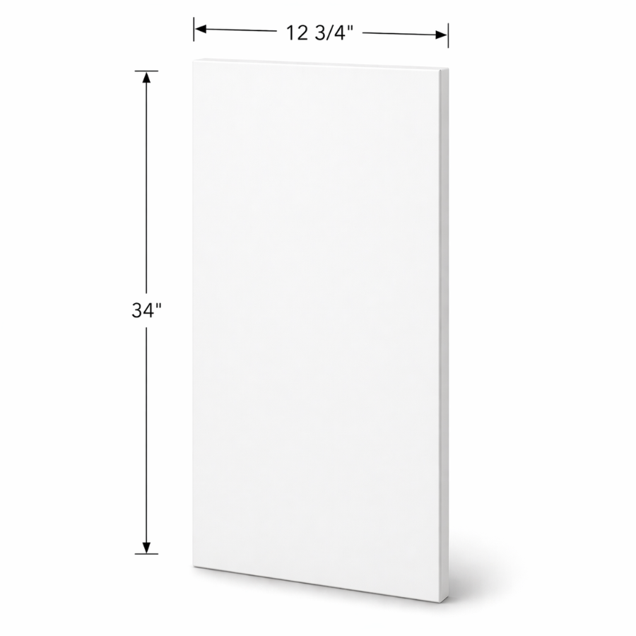 34" High Wall Cabinets - 12 3/4" Width x 34" High - Finished Side Panel