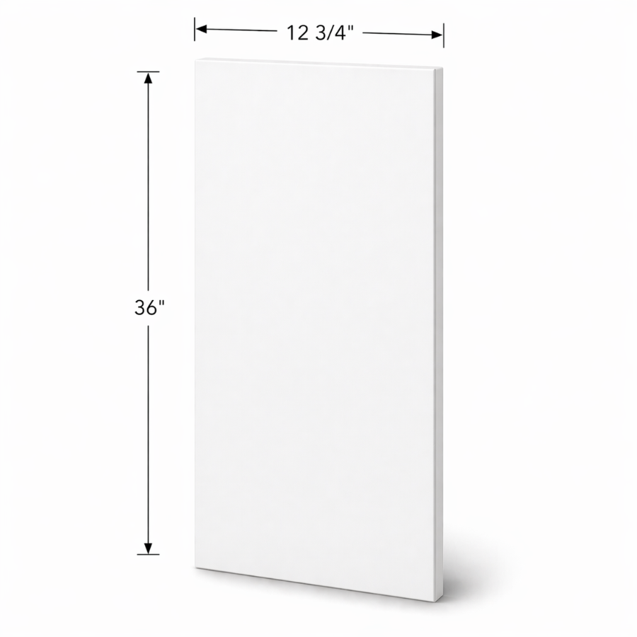 36" High Wall Cabinets - 12 3/4" Width x 36" High - Finished Side Panel