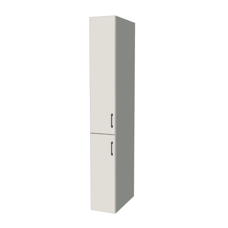 12" Wide Tall Pantry Cabinet - (White Melamine Boxes - Flat Panel Doors) 24 D