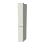 12" Wide Tall Pantry Cabinet - (White Melamine Boxes - Flat Panel Doors) 24 D