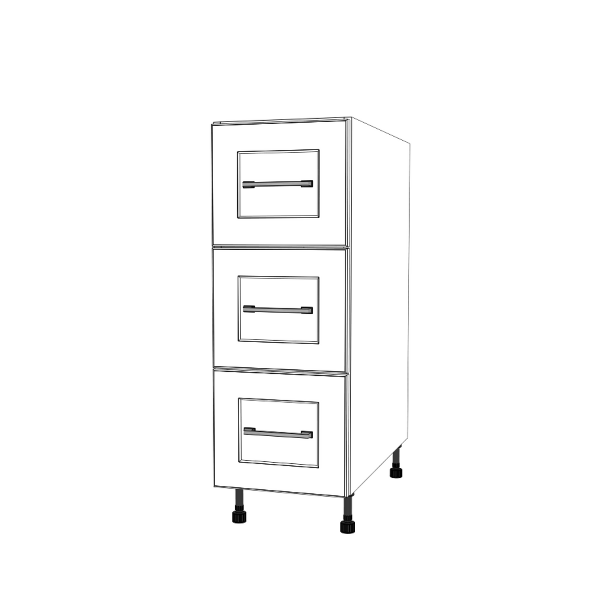 12" Wide Drawer Cabinet - Thermofoil Doors