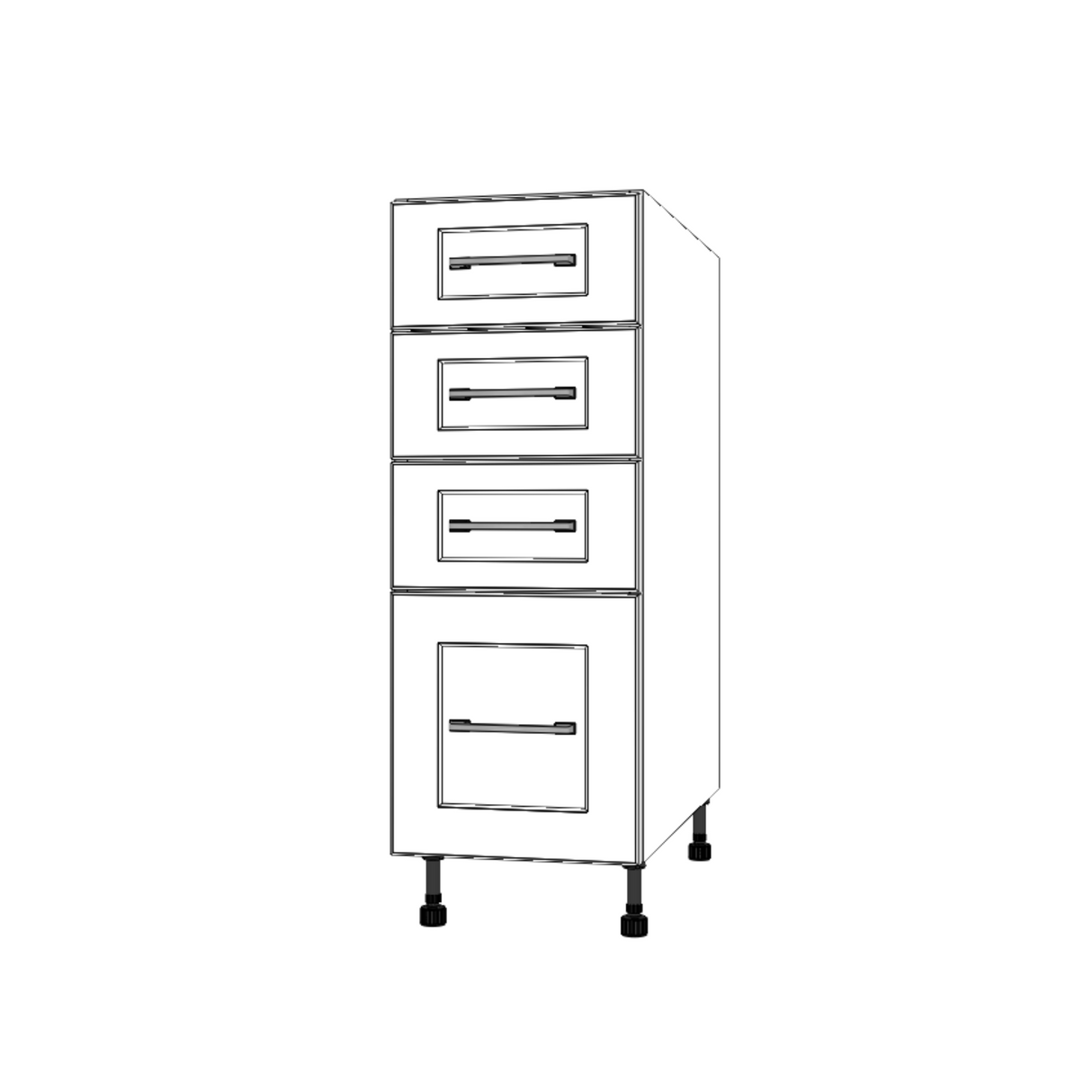 12" Wide Drawer Cabinet - Thermofoil Doors