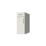 12" Wide Base Cabinet With Drawer On Top - (White Melamine Boxes - Flat Panel Doors)