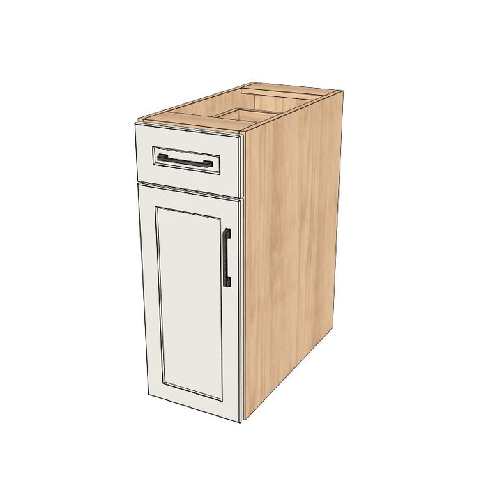 12" Wide Base Cabinet With Drawer On Top - (Hardrock Maple Melamine Boxes - Painted Doors)