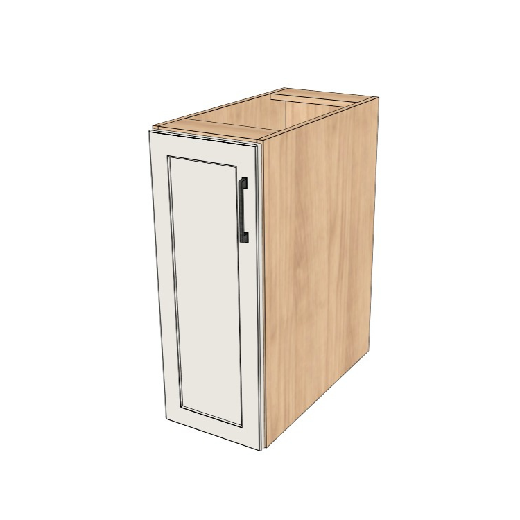 12" Wide Base Cabinet - (Hardrock Maple Melamine Boxes - Painted Doors)