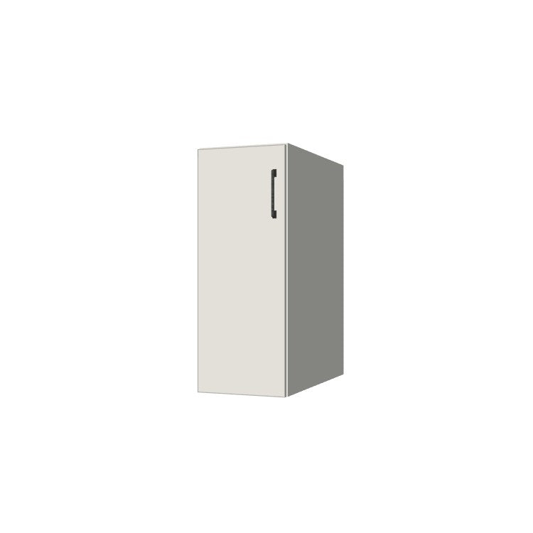 12" Wide Base Cabinet - (White Melamine Boxes - Flat Panel Doors)