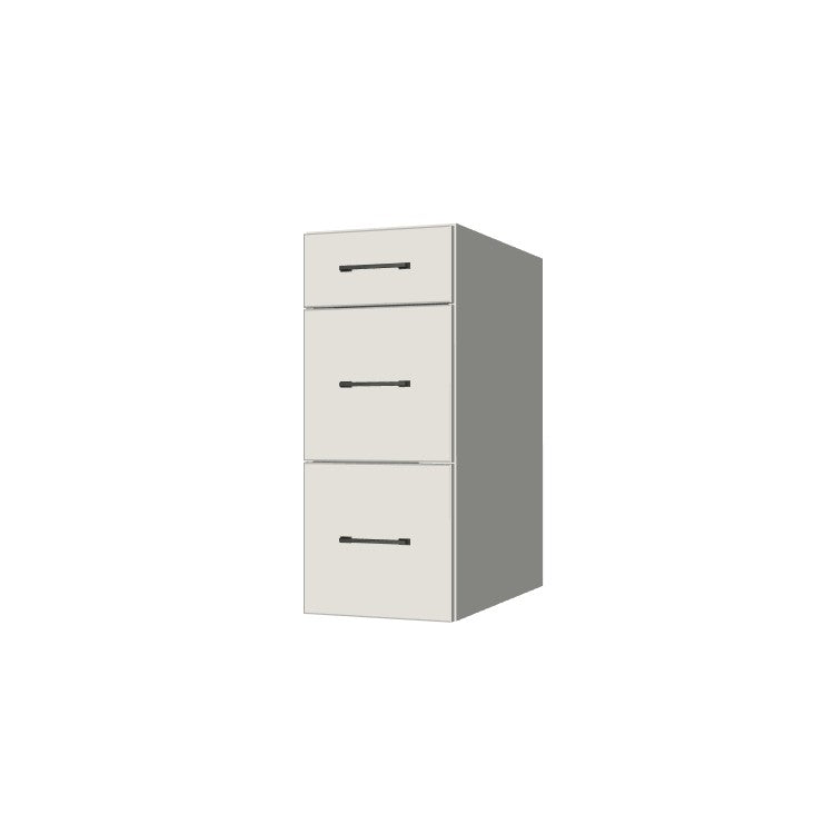 13" Wide Drawer Cabinet - (White Melamine Boxes - Flat Panel Doors)
