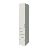 13" Wide Tall Pantry Cabinet with Drawer - (White Melamine Boxes - Flat Panel Doors) 24 D
