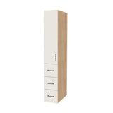 13" Wide Tall Pantry Cabinet with Drawer - (Hardrock Maple Melamine Boxes - Flat Panel Doors) 24 D