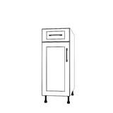 13" Wide Base Cabinet With Drawer On Top - Painted Doors