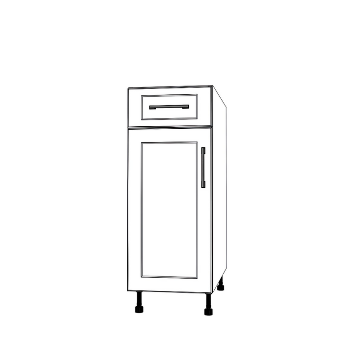 13" Wide Base Cabinet With Drawer On Top - Thermofoil Doors