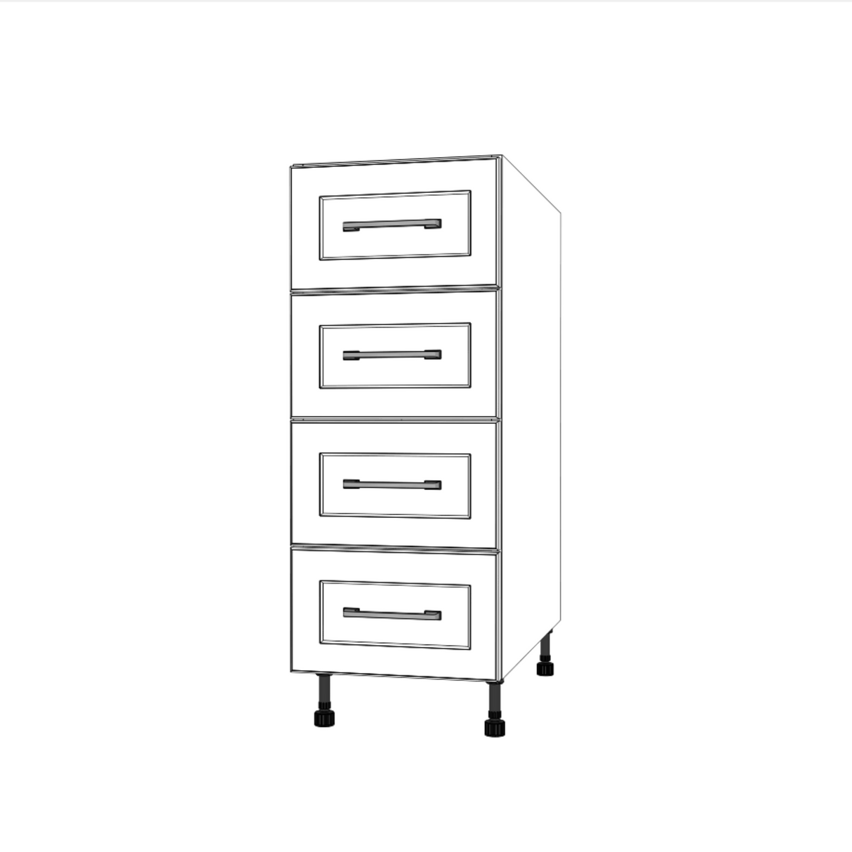 13" Wide Drawer Cabinet - Painted Doors