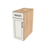 13" Wide Base Cabinet With Drawer On Top - (Hardrock Maple Melamine Boxes - Thermofoil Doors)