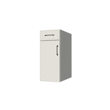 13" Wide Base Cabinet With Drawer On Top - (White Melamine Boxes - Flat Panel Doors)